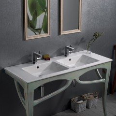 Turkuaz İbiza Etajerli Çift Gözlü Lavabo121 cm