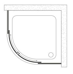 Shower Neptün 90x90 2 Sabit 2 Çalışır Oval Tekne Üzeri Kabin