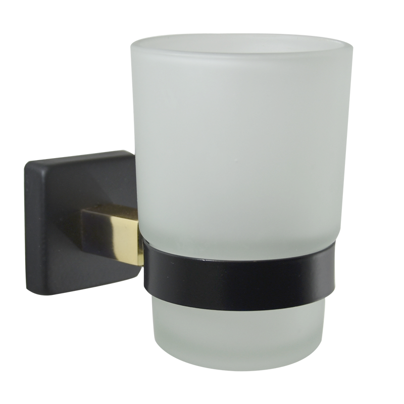 CSK Aksu Diş Fırçalık Mat Siyah / Altın