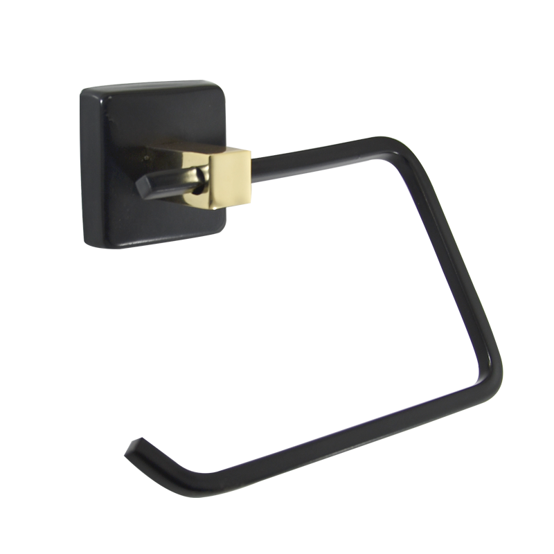 Aksu Açık Tuvalet Kağıtlık Mat Siyah / Altın