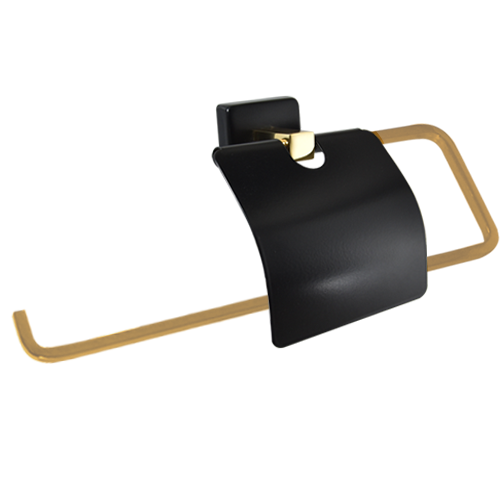 Aksu Kapaklı Kağıt Havluluk Mat Siyah / Altın