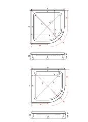Shower 90x90 Oval Duş Teknesi (Panelli)
