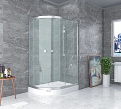 Shower Neptün 90x120 2 Sabit 2 Çalışır Asimetrik Tekne Üzeri Kabin