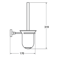 Aksu Klozet Fırçası Mat Siyah / Altın