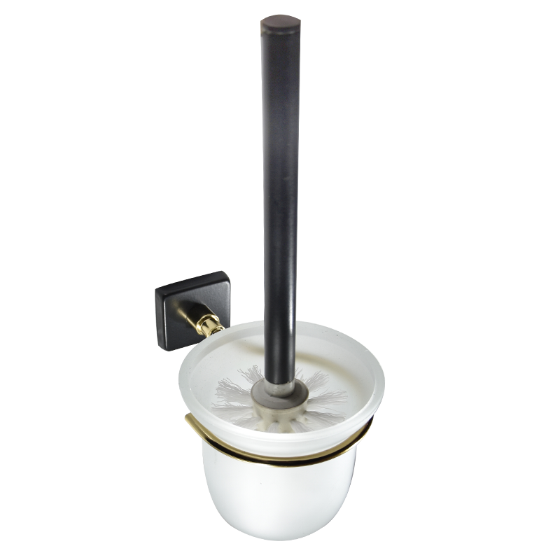 Aksu Klozet Fırçası Mat Siyah / Altın