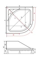 Shower Milet 90X90 Oval Oturmalı Duş Teknesi (Panelli)