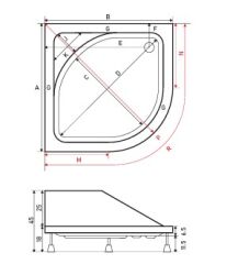 Shower Milet 90X90 Oval Oturmalı Duş Teknesi (Panelli)