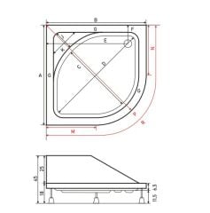 Shower Milet 120x120 Oval Oturmalı Duş Teknesi (Panelli)