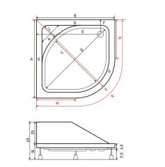 Shower Milet 120x120 Oval Oturmalı Duş Teknesi (Panelli)