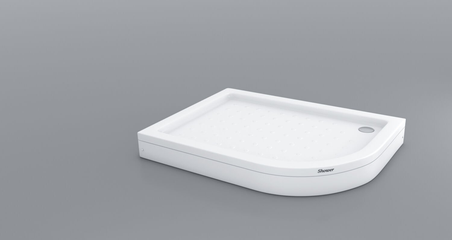 Shower 70x100 Oval Asimetrik Duş Teknesi (Panelli)