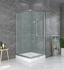 Shower Neptün 80x80 2 Sabit 2 Çalışır Kare Tekne Üzeri Kabin