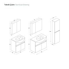 Shower Melis 65 cm Banyo Dolabı