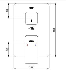 E.C.A. | TIERA ANKASTRE BANYO/DUŞ BATARYASI SIVA ÜSTÜ GRUBU – 2 YOLLU