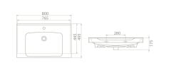 TURKUAZ | ANOVA ETAJERLİ LAVABO 80 CM