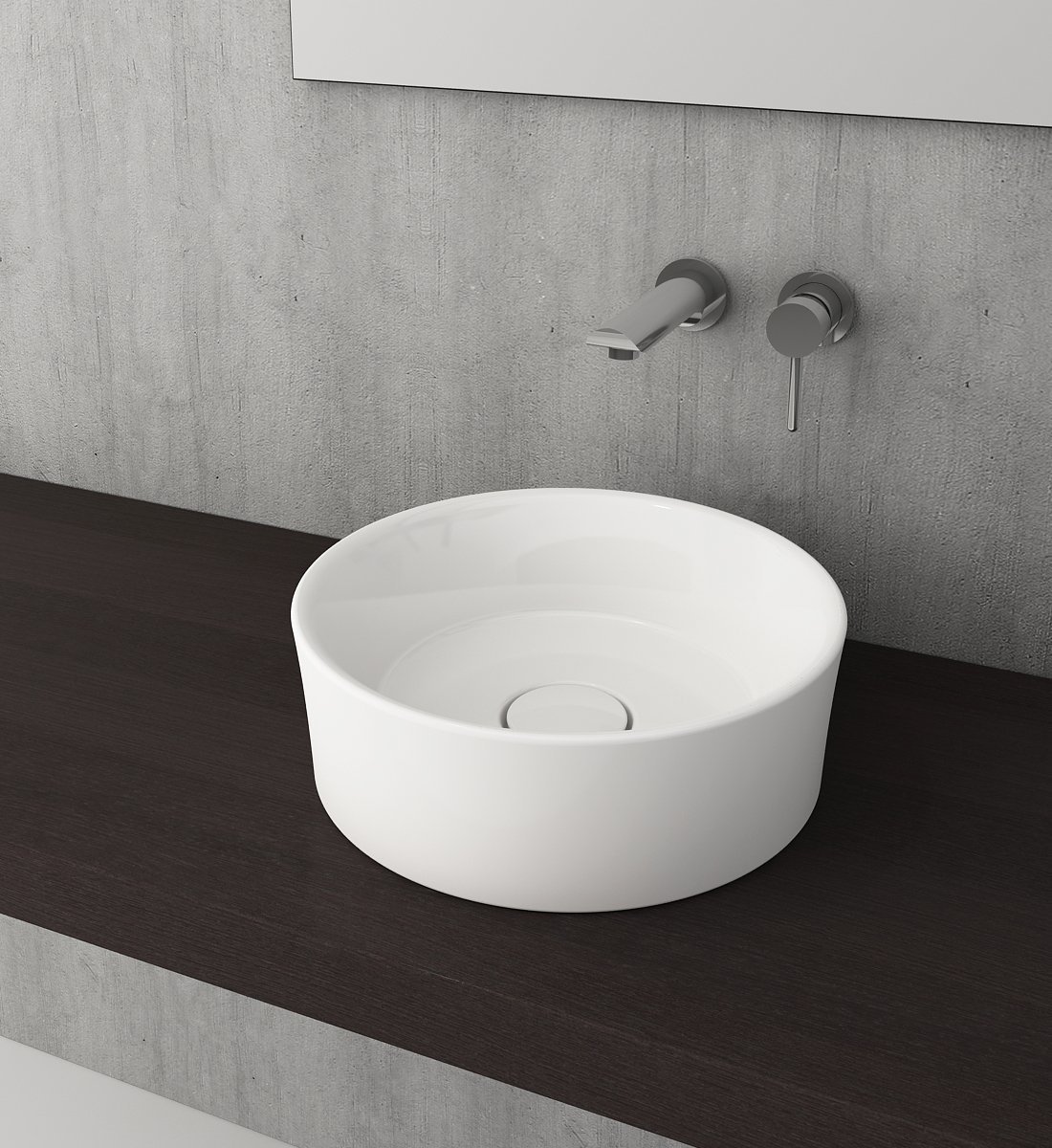 Bocchi | Vessel Oval Çanak Lavabo 38 cm P.Beyaz