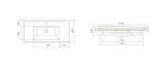 TURKUAZ | KAPADOKYA ETAJERLİ LAVABO 100 CM