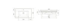 TURKUAZ | KAPADOKYA ETAJERLİ LAVABO 80 CM