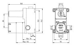 E.C.A. | ANKASTRE BANYO/DUŞ BATARYASI SIVA ALTI GRUBU – 2 YOLLU MAT SİYAH