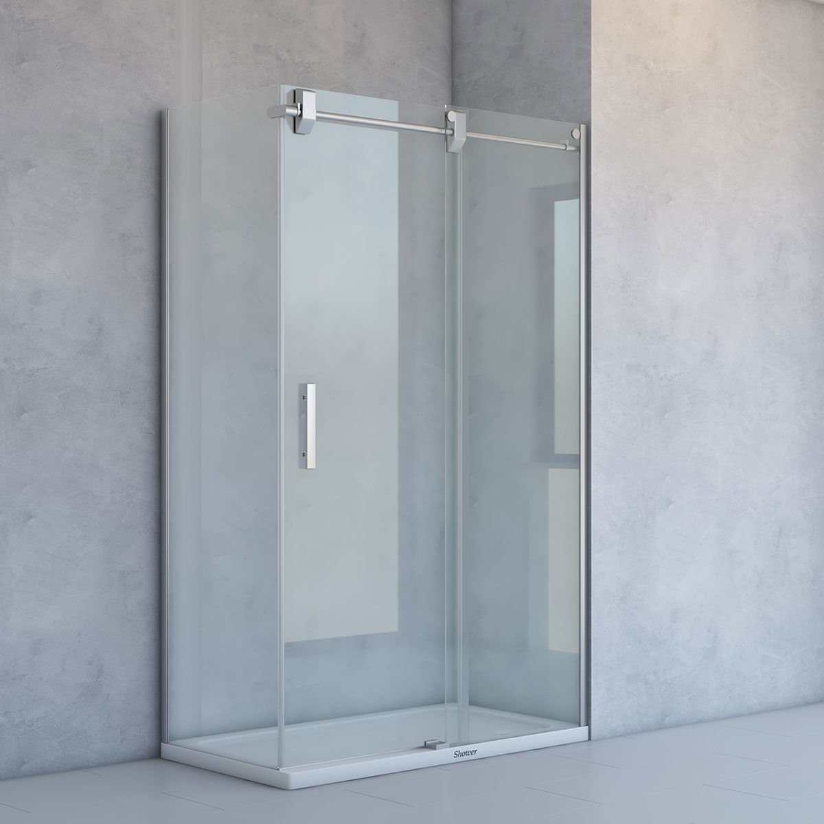 Shower Nova 80x180 1 Sabit 1 Kayar Yan Panelli Tekne Üzeri Duş Kabini