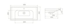 TURKUAZ | FRAME ETAJERLİ LAVABO 90x45 CM