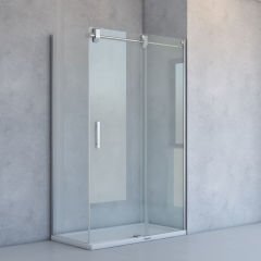 Shower Nova 90x130 1 Sabit 1 Kayar Yan Panelli Tekne Üzeri Duş Kabini
