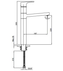 E.C.A. | LUNA YÜKSEK TİP LAVABO BATARYASI ALTIN GÖRÜNÜMLÜ