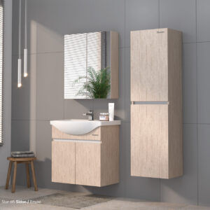 Shower Star 65 cm Banyo Dolabı Boy Dolapsız - Sidon/Beyaz
