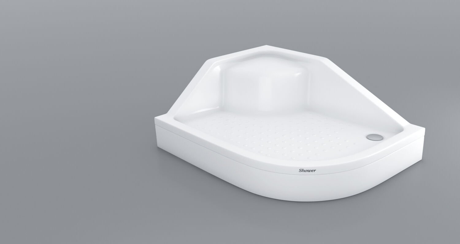 Shower 90x130 Puno Asimetrik Oval Duş Teknesi (Panelli)