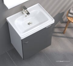 Shower Loft 50 cm Banyo Dolabı Açık Raflı Ayna - Antrasit