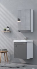 Shower Loft 50 cm Banyo Dolabı Aynalı Üst Modül - Antrasit