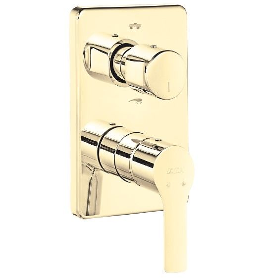 E.C.A. | LUNA ANKASTRE BANYO/DUŞ BATARYASI SIVA ÜSTÜ GRUBU - 2 YOLLU ALTIN GÖRÜNÜMLÜ