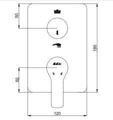 E.C.A. | LUNA ANKASTRE BANYO/DUŞ BATARYASI SIVA ÜSTÜ GRUBU - 2 YOLLU ALTIN GÖRÜNÜMLÜ