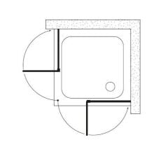 Shower Bold 90X90 2 Sabit 2 Açılır Nokta Menteşeli Kabin
