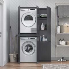 Shower Elite Çamaşır Makinesi Dolabı Boy Dolaplı - Antrasit