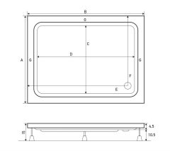 Shower 70x120 Dikdörtgen Duş Teknesi (Panelli) H:15
