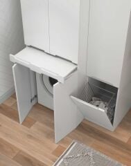 Shower Elite Çamaşır Makinesi Dolabı Boy Dolapsız - Beyaz