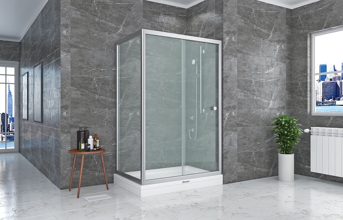 Shower Neptün 80x160 1 Sabit 1 Çalışır Yan Panelli Tekne Üzeri Kabin