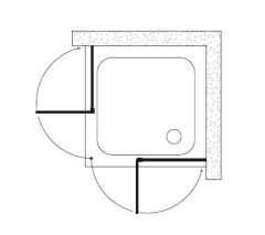 Shower Bold 110x110 2 Sabit 2 Açılır Nokta Menteşeli Kabin