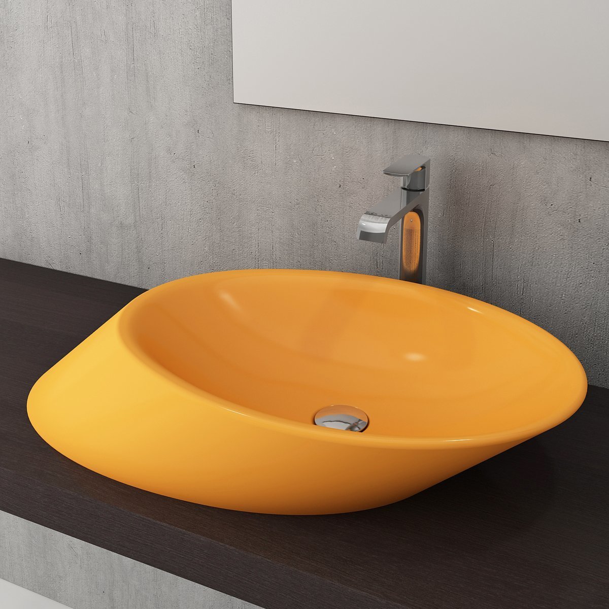 Bocchi | Vessel Çanak Lavabo 70 cm Parlak Mandalina Sarısı