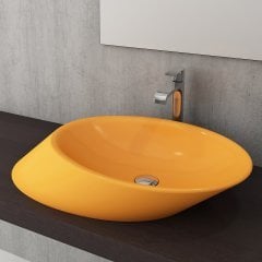 Bocchi | Vessel Çanak Lavabo 70 cm Parlak Mandalina Sarısı