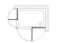 Shower Bold 70x80 2 Sabit 2 Açılır Nokta Menteşeli Kabin