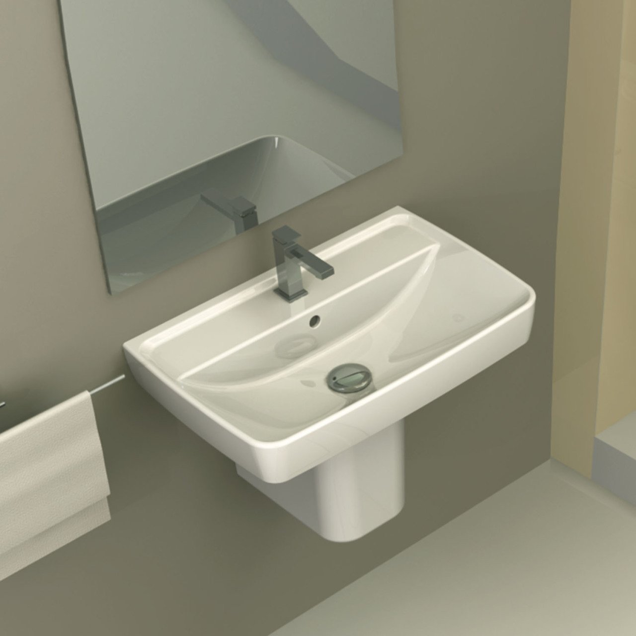 TURKUAZ | DURU 60 CM LAVABO + YARIM AYAK