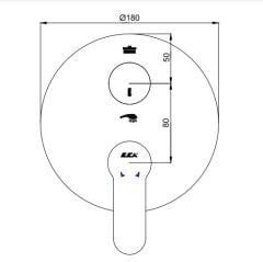 E.C.A. | NITA ANKASTRE BANYO/DUŞ BATARYASI SIVA ÜSTÜ GRUBU - 2 YOLLU