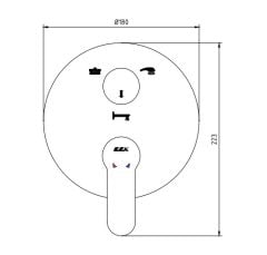 E.C.A. | NITA ANKASTRE BANYO BATARYASI SIVA ÜSTÜ GRUBU - 3 YOLLU