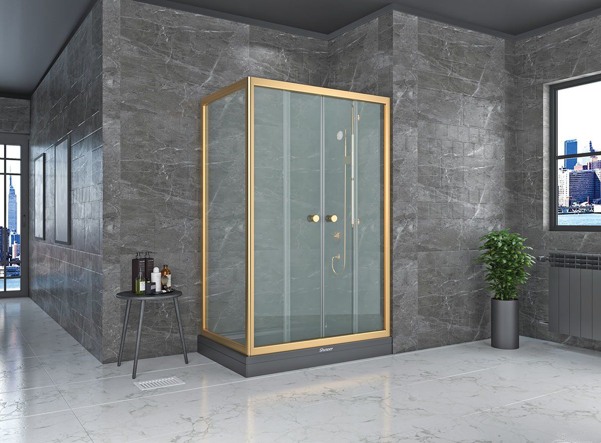 Shower Neptün 70x130 2 Sabit 2 Çalışır Yan Panelli Tekne Üzeri Kabin