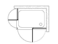 Shower Bold 80x110 2 Sabit 2 Açılır Nokta Menteşeli Kabin