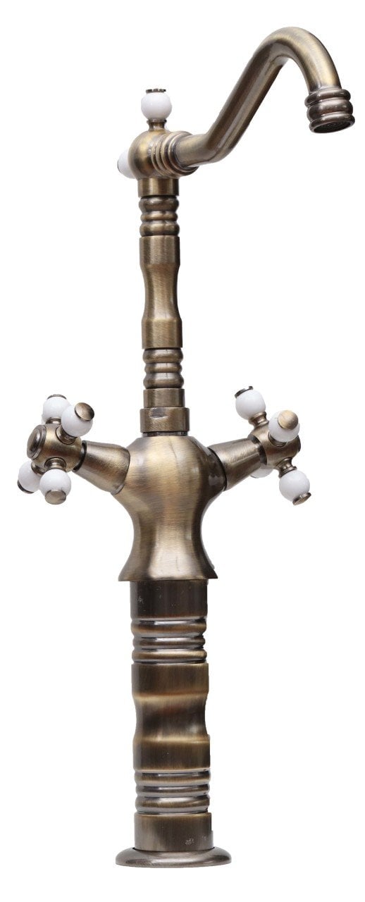 LPD Porselen Taşlı Çanak Lavabo Bataryası Antik