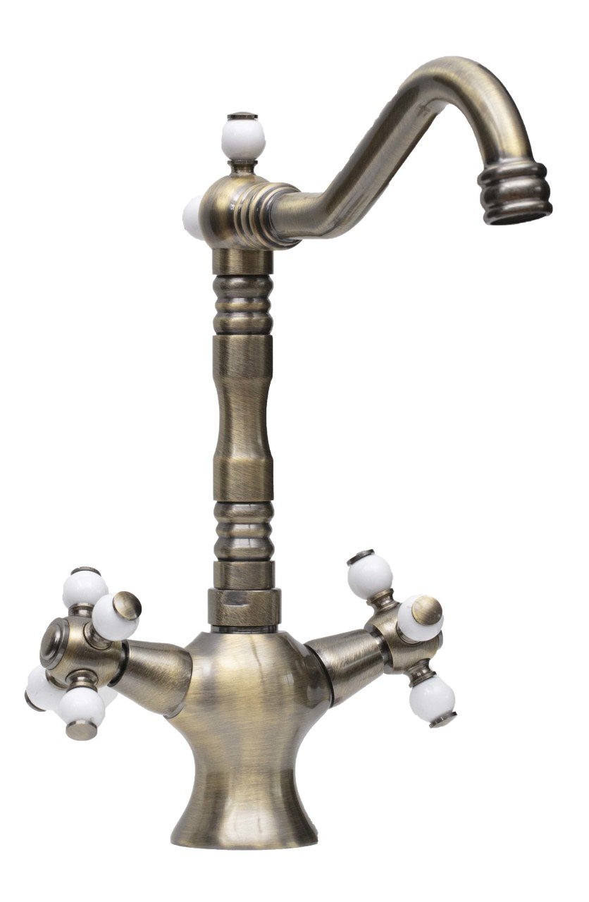 LPD Porselen Kol Kuğu Lavabo Bataryası Antik