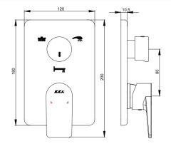 E.C.A. | DALIA ANKASTRE BANYO BATARYASI SIVA ÜSTÜ GRUBU - 3 YOLLU