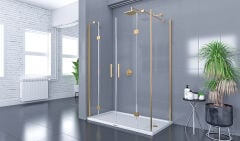 Shower Place 90x200 2 Sabit 2 Açılır Yan Panelli Nokta Menteşeli Kabin